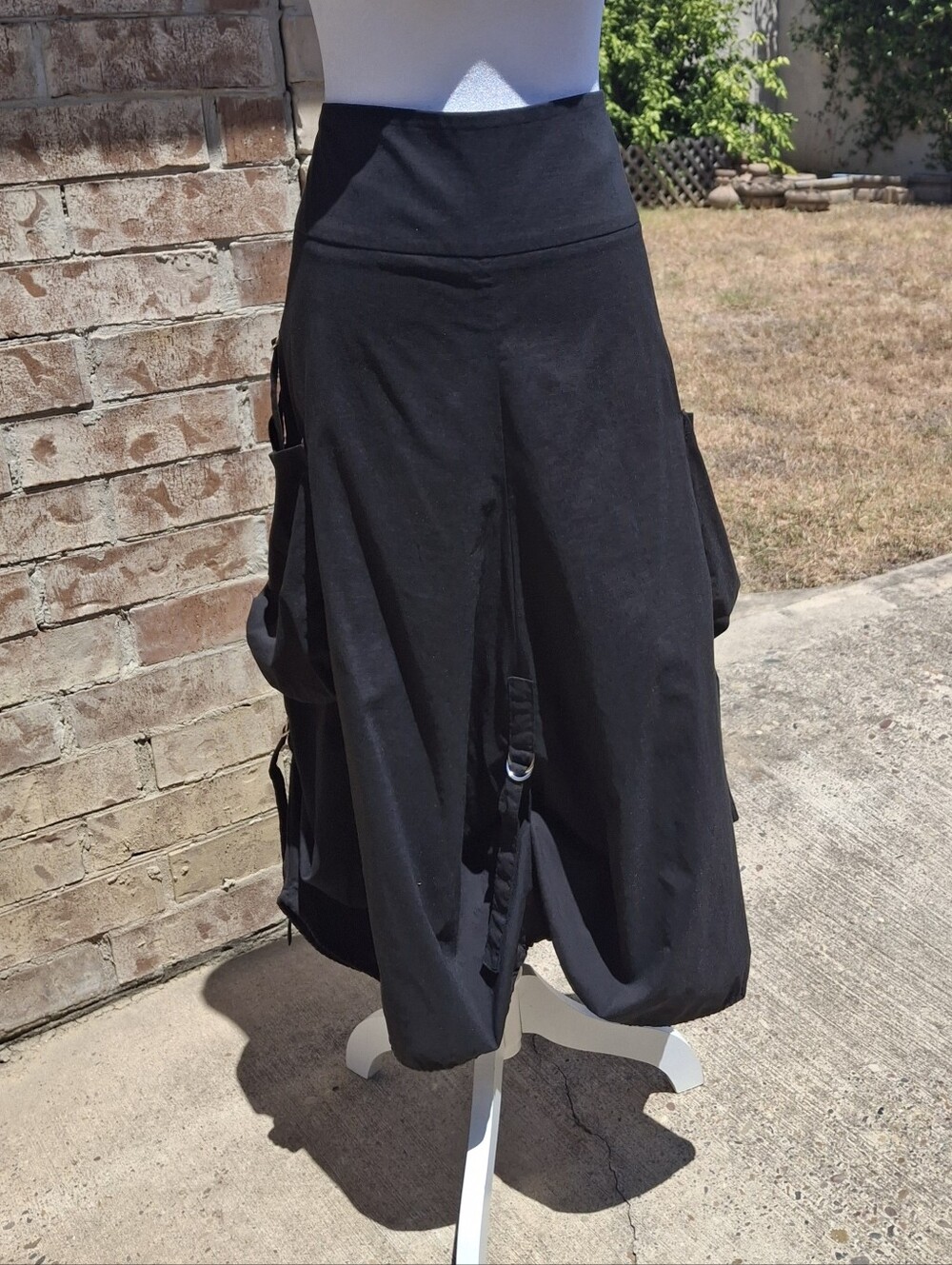 Alison Sheri Black Gothic Utility Skirt D-Ring Pocket Stretch Women Size X-Large - Picture 6 of 16